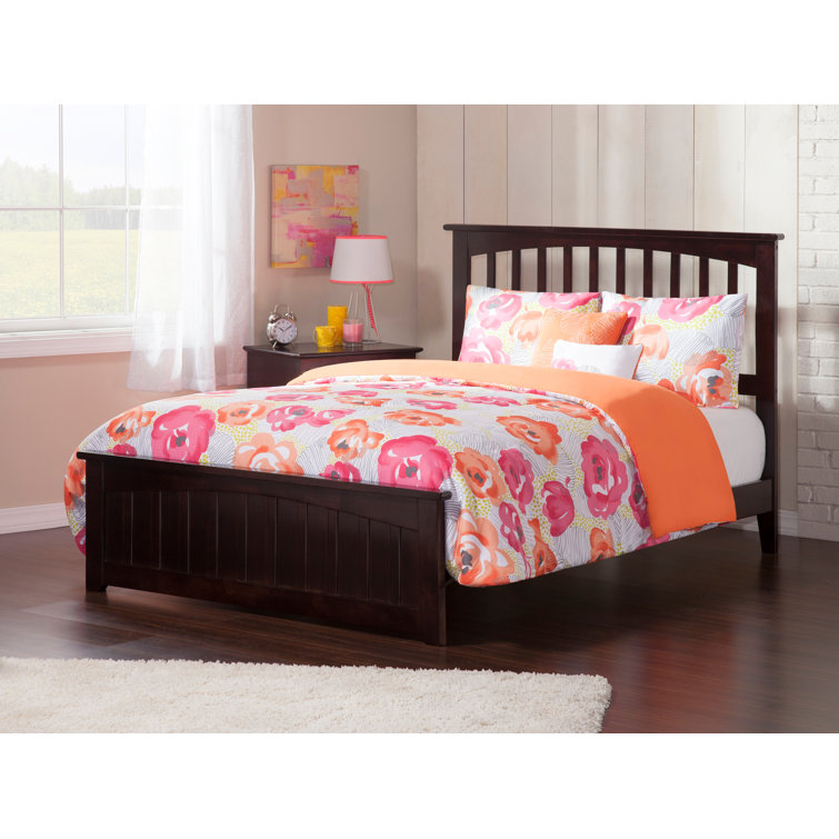 Espresso Full Mission Wood Platform Bed with Headboard
