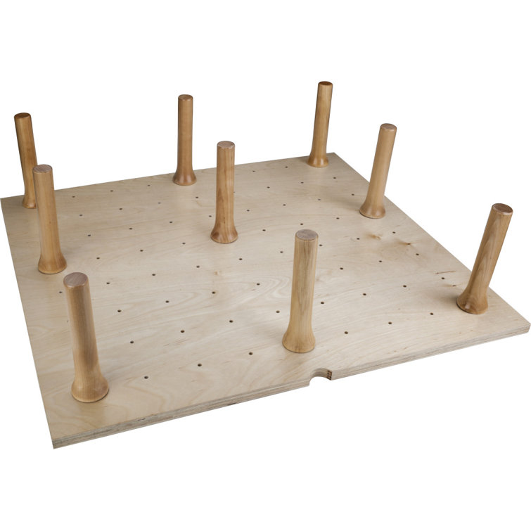 Birch Peg Board Drawer Insert with 16 Wooden Pegs