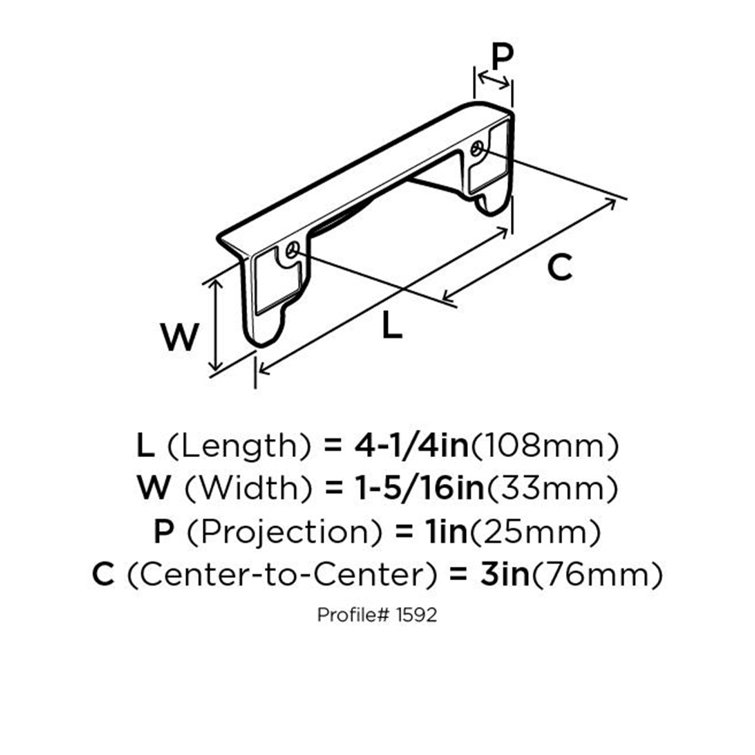 Inspirations 3" Center to Center Cup/Bin Pull