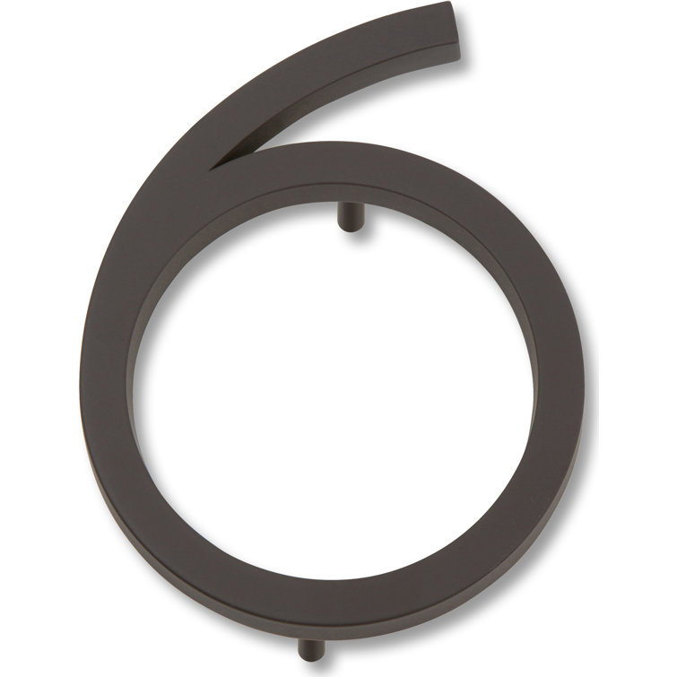 Aged Bronze 4-1/2" Floating Metal House Number