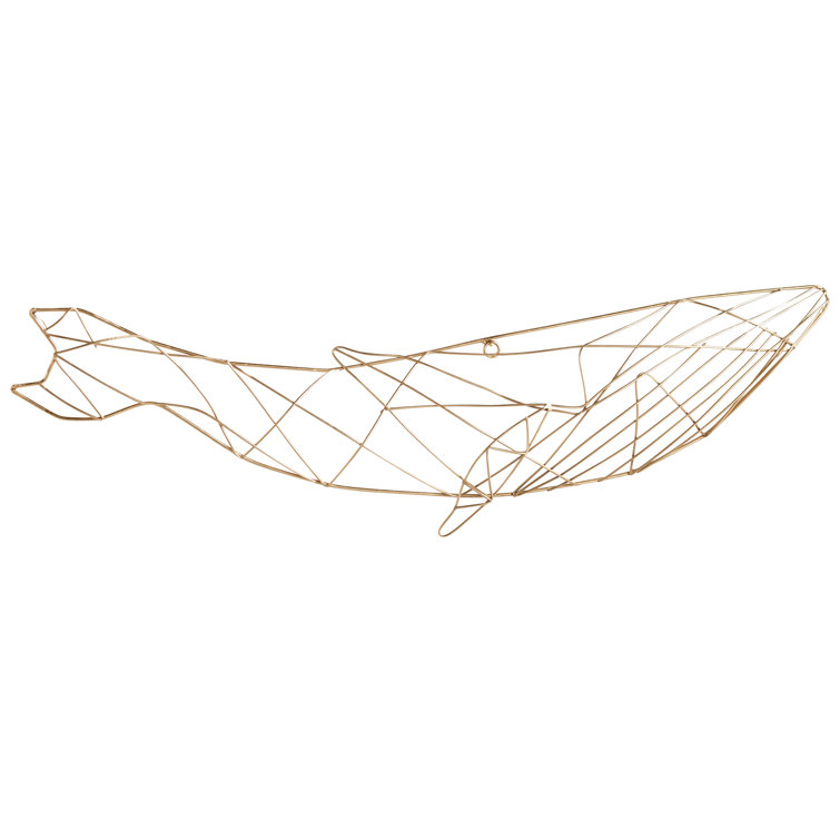 Gold Geometric Whale Metal Wall Art for Kids