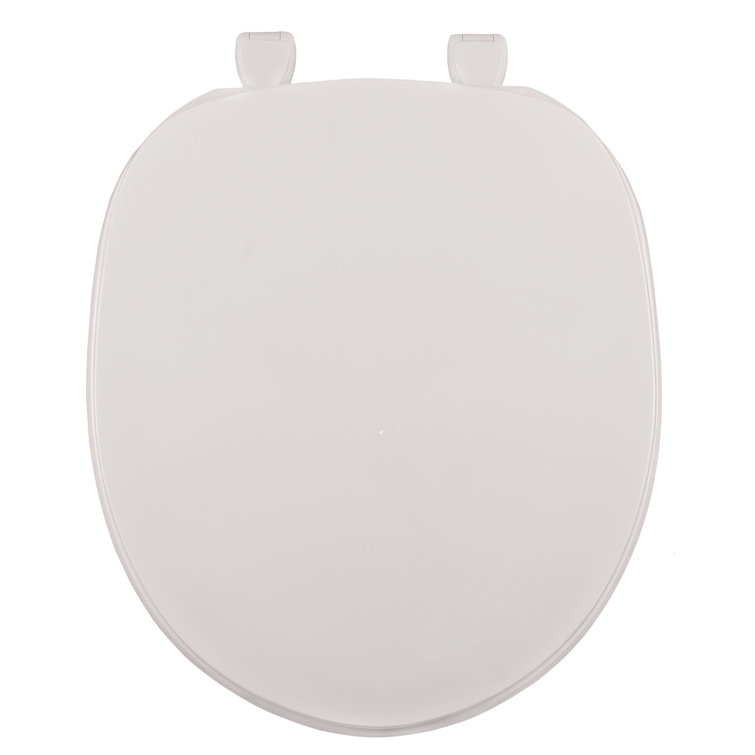 White Round Plastic Toilet Seat with Closed Front