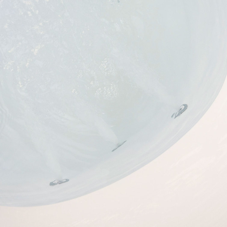 71'' White Acrylic Freestanding Double Slipper Bathtub with Jets