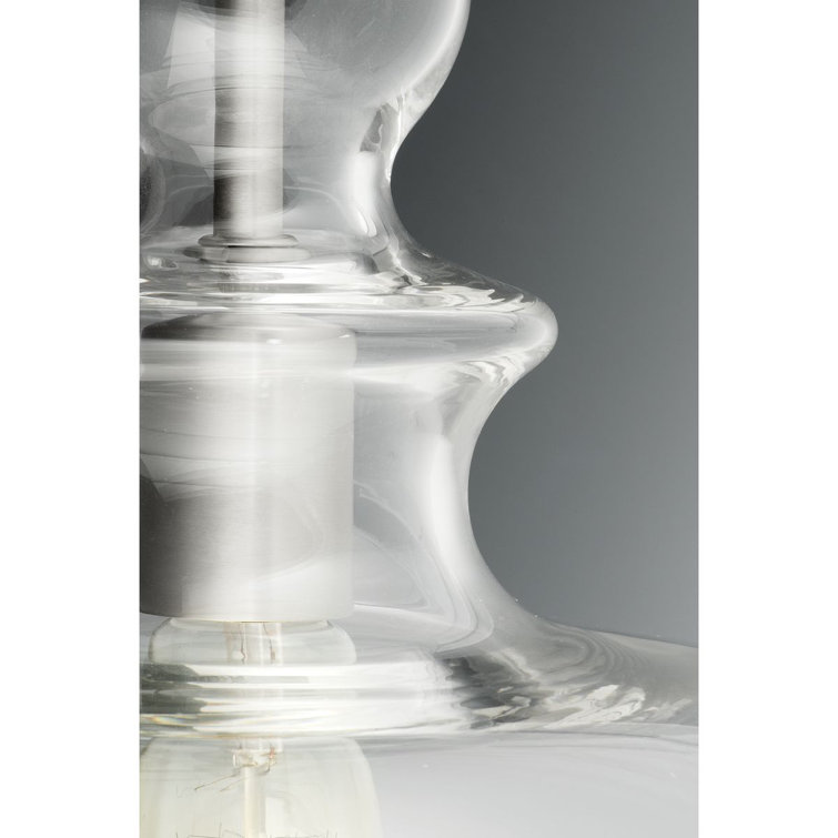 Staunton Brushed Nickel Pendant Light with Clear Glass Shade