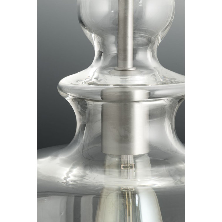 Staunton Brushed Nickel Pendant Light with Clear Glass Shade
