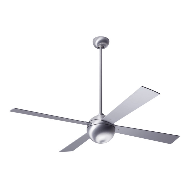 Brushed Aluminum 52'' 4-Blade Ceiling Fan with Remote