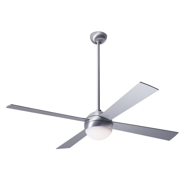 52'' Brushed Aluminum Ceiling Fan with LED Light and Remote