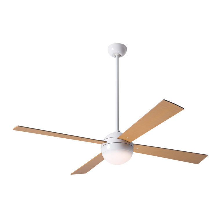 Gloss White 52'' Ceiling Fan with Aluminum Blades and Remote