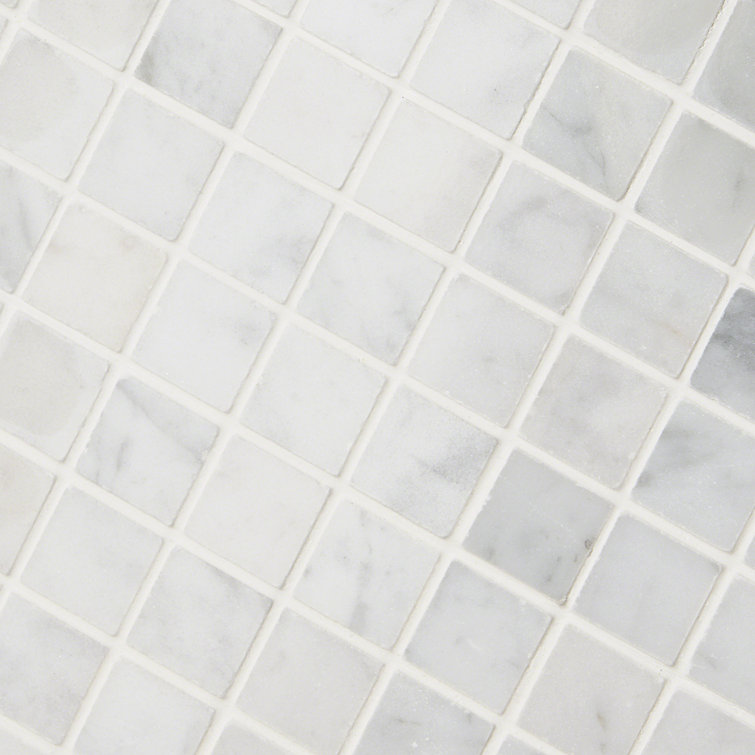 White Carrara Marble 1x1 Square Mosaic Wall Tile