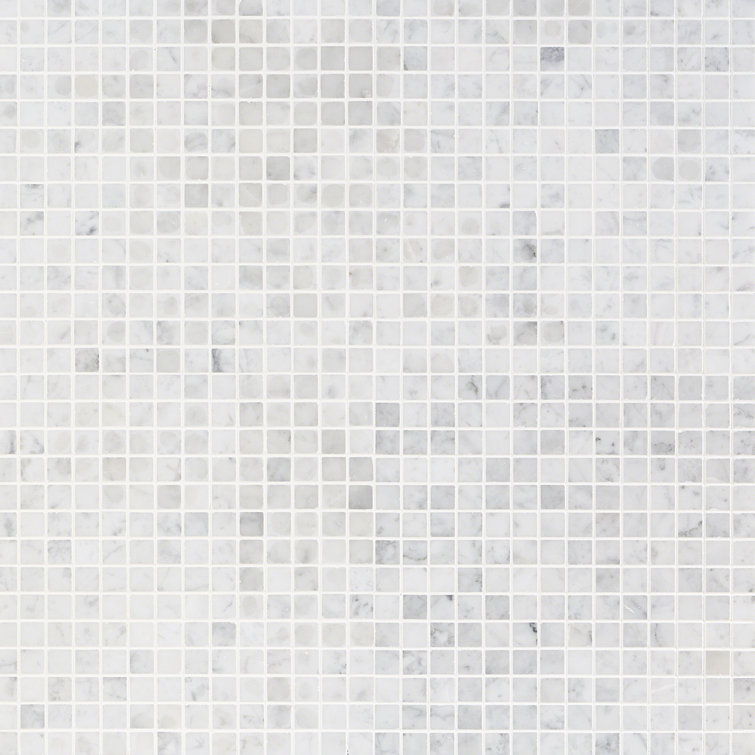 White Carrara Marble 1x1 Square Mosaic Wall Tile