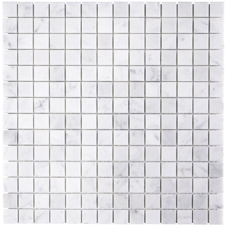White Carrara Marble 1x1 Square Mosaic Wall Tile