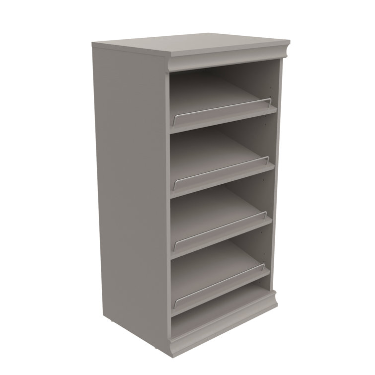 Taupe Modular Stackable Shoe Shelf with Metal Accents
