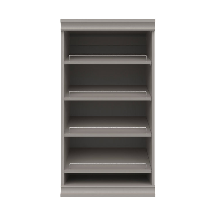 Taupe Modular Stackable Shoe Shelf with Metal Accents