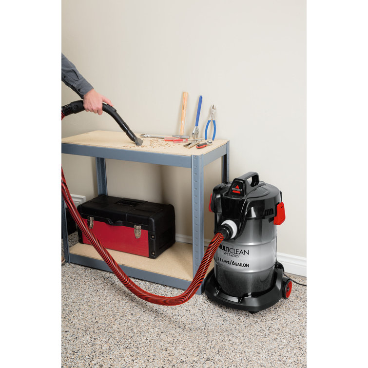Bissell 6 Gallon Red Stainless Steel Wet and Dry Auto Vacuum