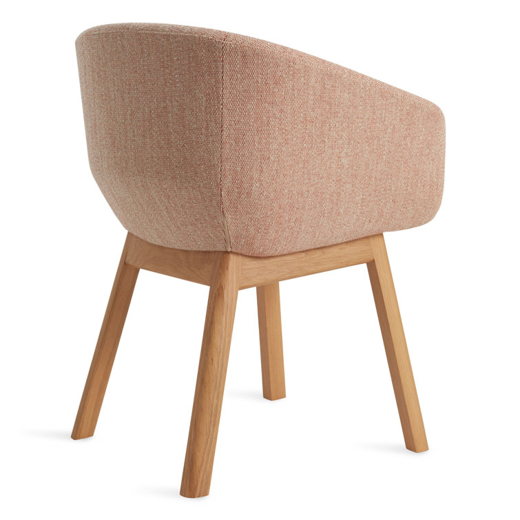 Rostenkowski Blue Upholstered Dining Chair with White Oak Legs