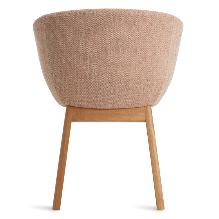 Rostenkowski Blue Upholstered Dining Chair with White Oak Legs