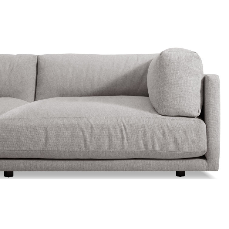 Sunday 82" Agnew Gray Textured Basketweave Cotton Blend Sofa
