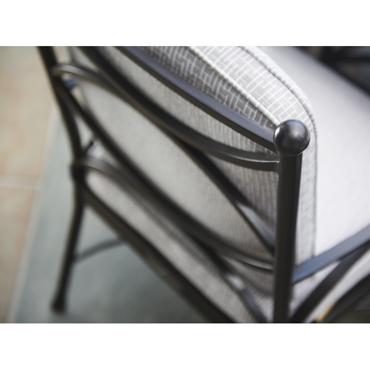 Gray Aluminum Transitional Dining Arm Chair