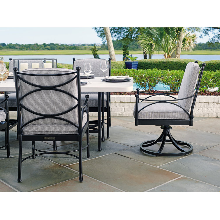 Gray Aluminum Transitional Dining Arm Chair