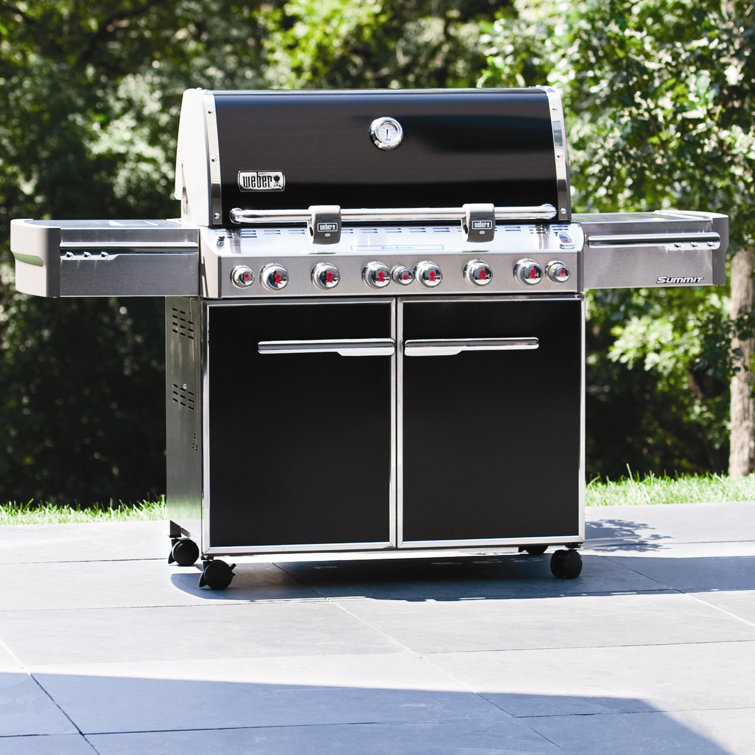 Weber Summit E-670 6-Burner Black Propane Gas Grill with Rotisserie