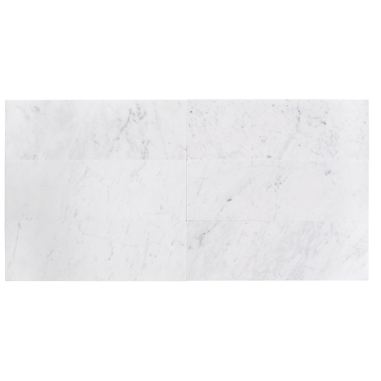Carrara White Polished Marble 4x12 Subway Tile