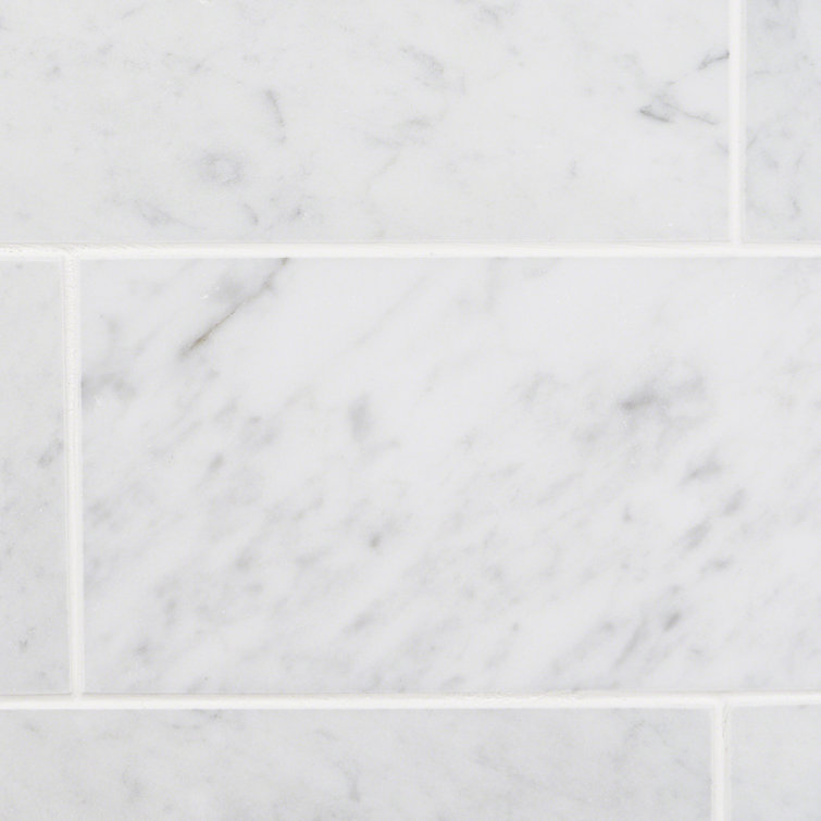 Carrara White Polished Marble 4x12 Subway Tile