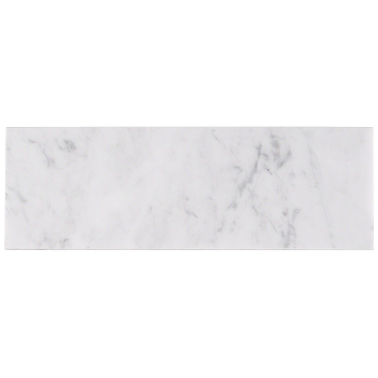 Carrara White Polished Marble 4x12 Subway Tile