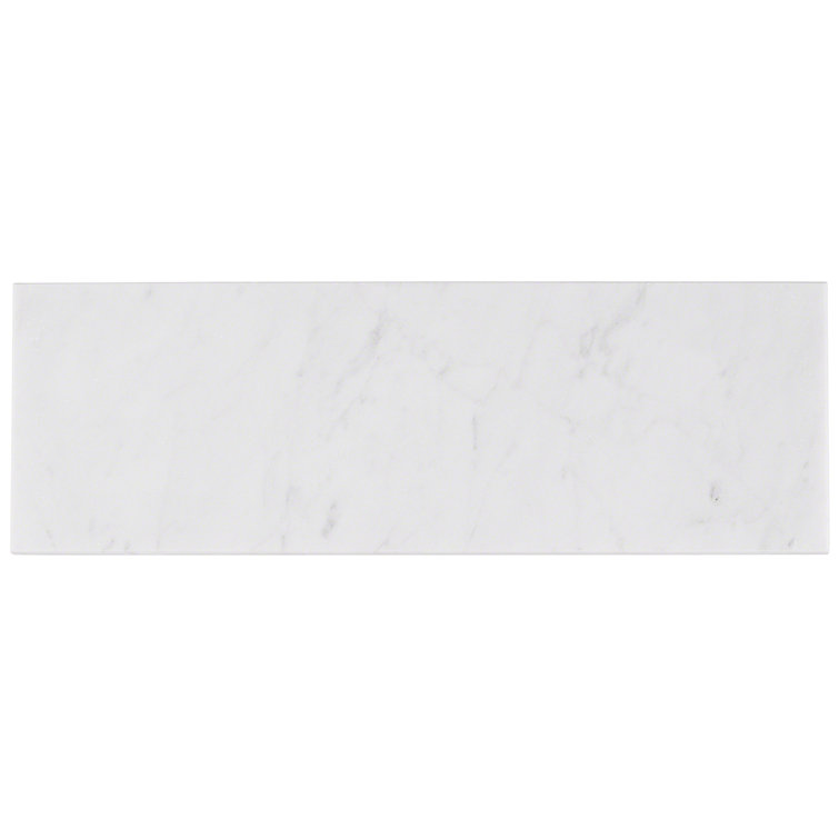 Carrara White Polished Marble 4x12 Subway Tile