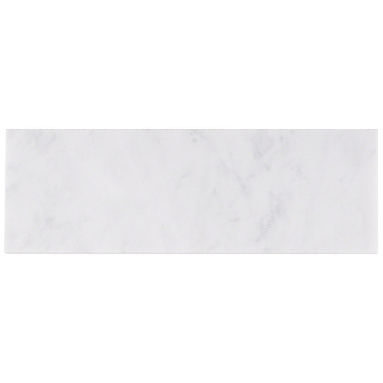 Carrara White Polished Marble 4x12 Subway Tile
