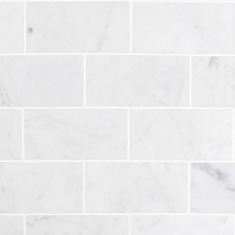 White Carrara Polished Marble Subway Tile for Floor & Wall