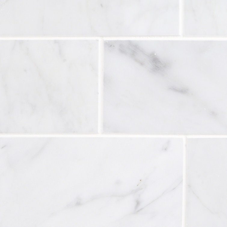 White Carrara Polished Marble Subway Tile for Floor & Wall