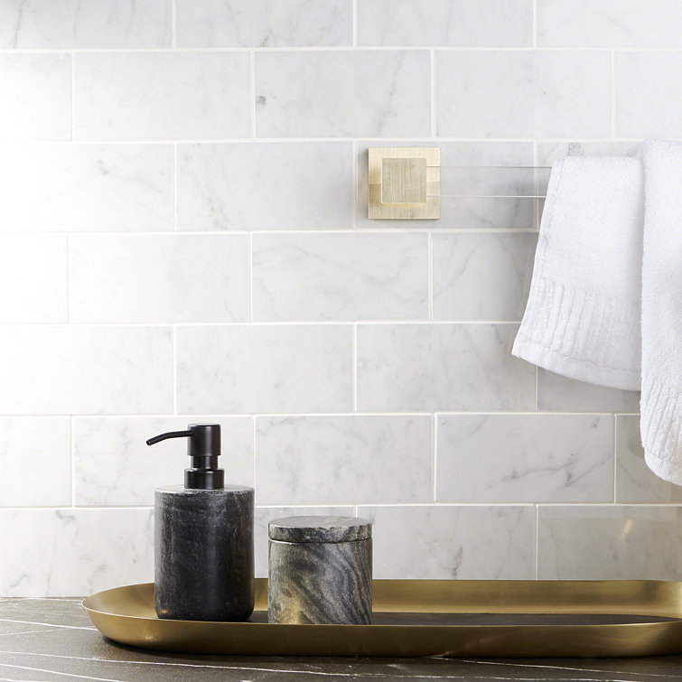 White Carrara Polished Marble Subway Tile for Floor & Wall