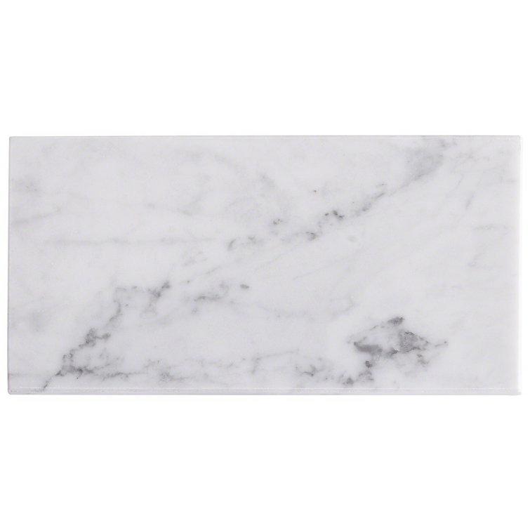 White Carrara Polished Marble Subway Tile for Floor & Wall