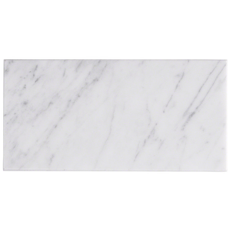 White Carrara Polished Marble Subway Tile for Floor & Wall