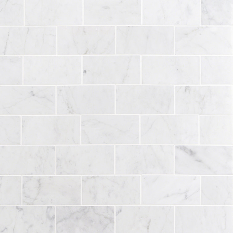 White Carrara Polished Marble Subway Tile for Floor & Wall