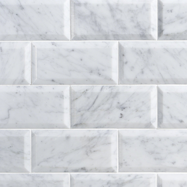 Carrara White Marble 3x6 Subway Wall Tile