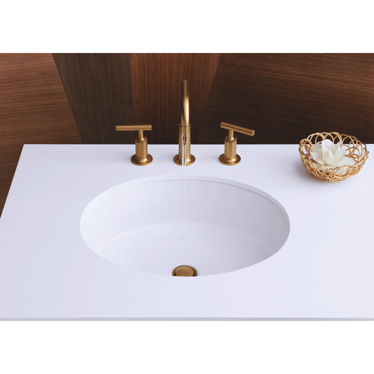 Elegant Verticyl White Ceramic Oval Undermount Bathroom Sink