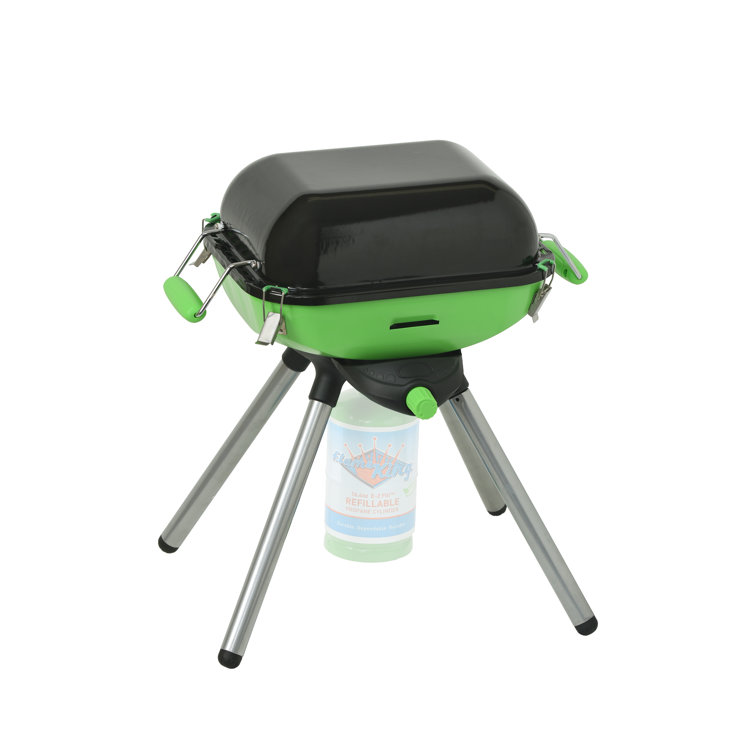 Light Green and Black Portable Propane BBQ Grill with Accessories