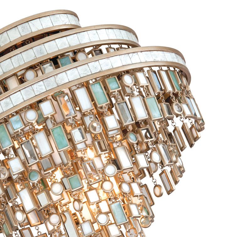 Contemporary Crystal Silver 18" Square Semi-Flush Ceiling Light
