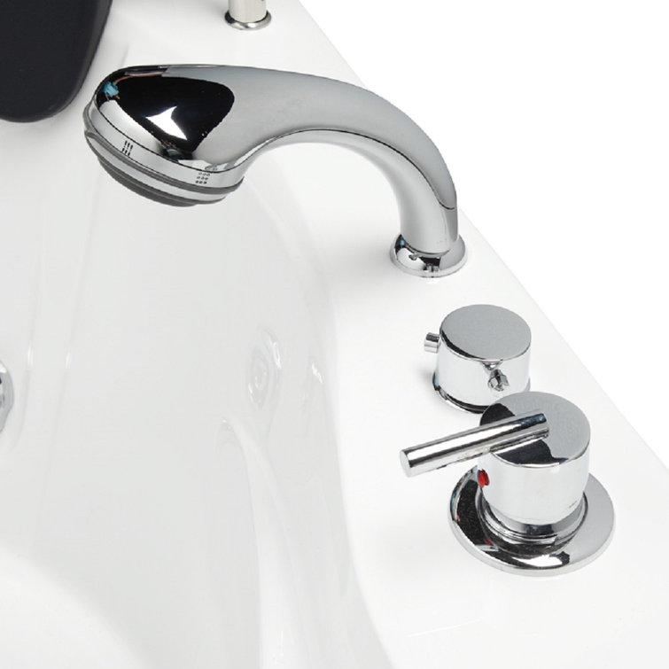 60'' x 60'' White Acrylic Corner Whirlpool Bathtub