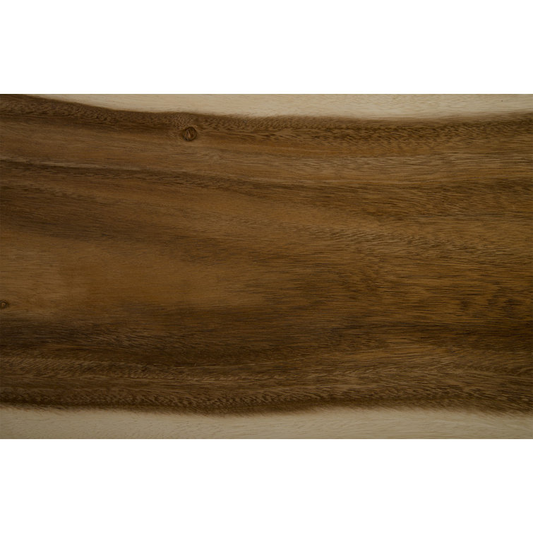 66" Brown Chamcha Wood Waterfall Bench