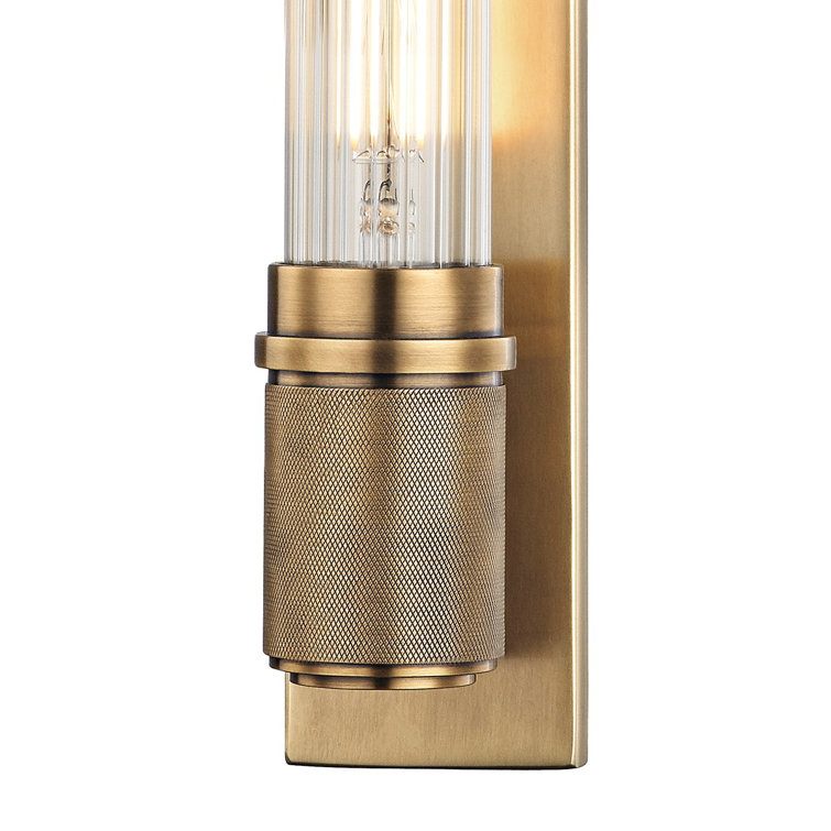 Aged Brass Shaw Cylinder Direct Wired 1-Light LED Sconce