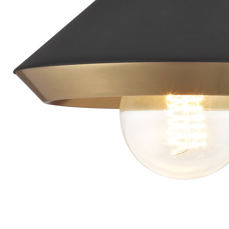 Marnie Aged Brass & Black Dimmable Direct Wired 1-Light Sconce