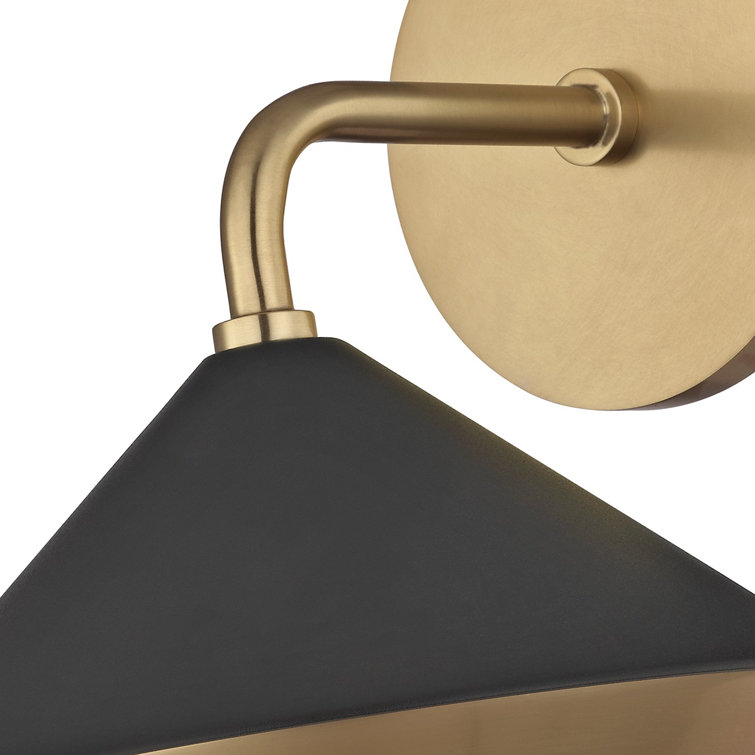 Marnie Aged Brass & Black Dimmable Direct Wired 1-Light Sconce