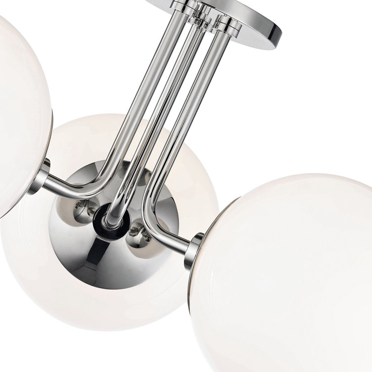 Luna Frosted Glass and Polished Nickel Globe Light