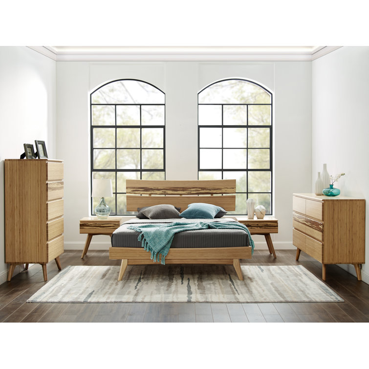 Azara Mid-century Caramelized Bamboo 6-Drawer Dresser