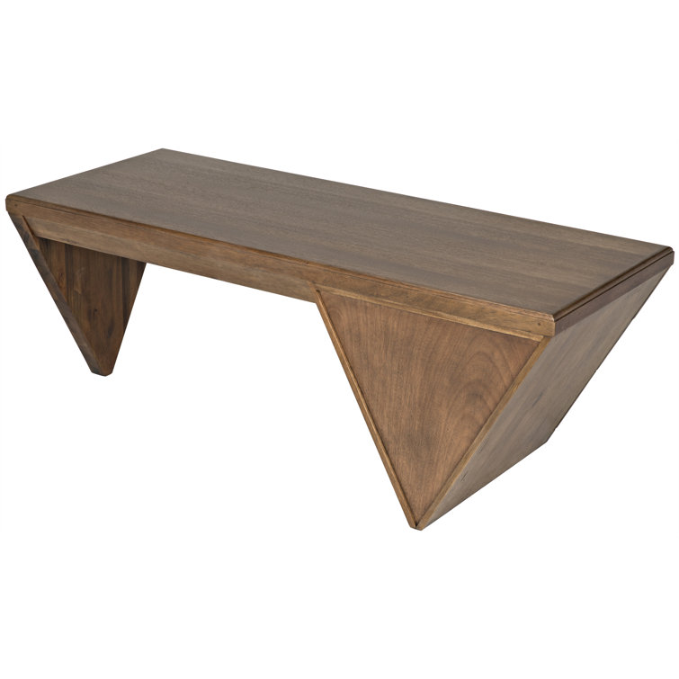 Tetramo Dark Walnut Wood Writing Desk with Drawers