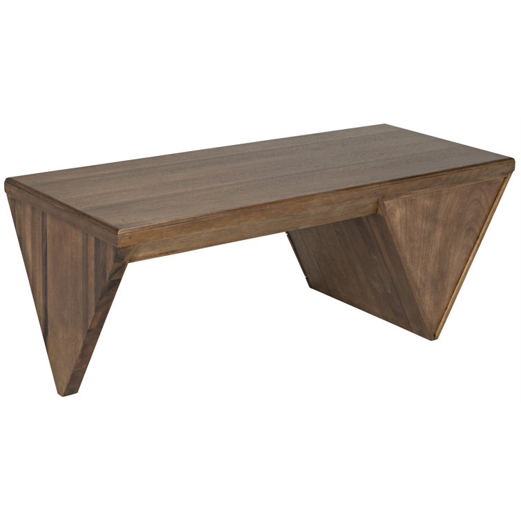 Tetramo Dark Walnut Wood Writing Desk with Drawers