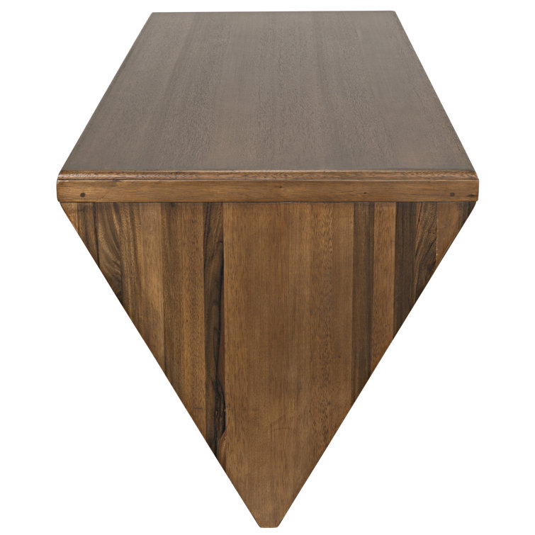 Tetramo Dark Walnut Wood Writing Desk with Drawers