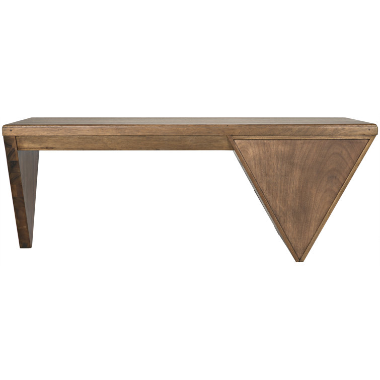 Tetramo Dark Walnut Wood Writing Desk with Drawers